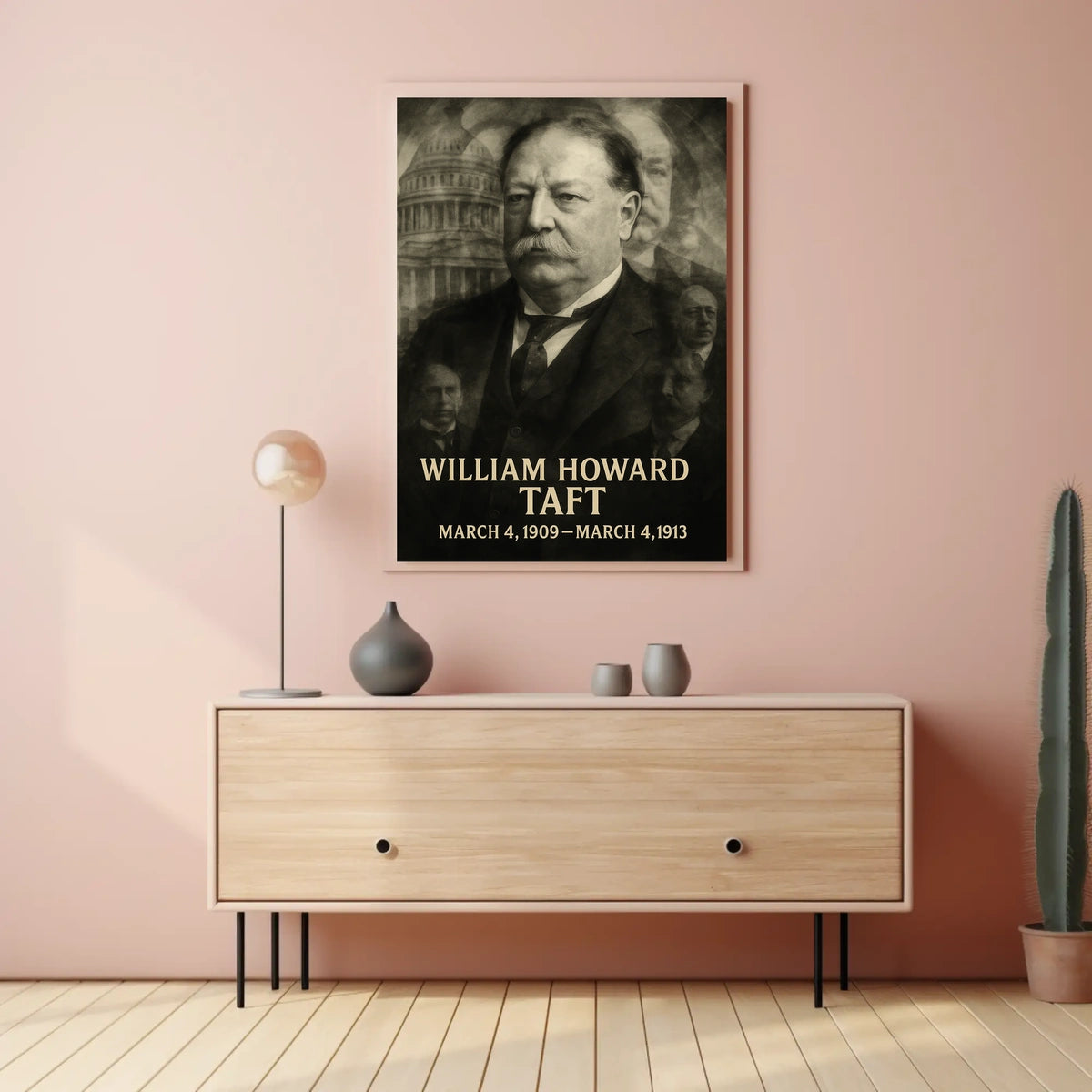 William Howard Taft 27th President of the United States Double Exposure Poster