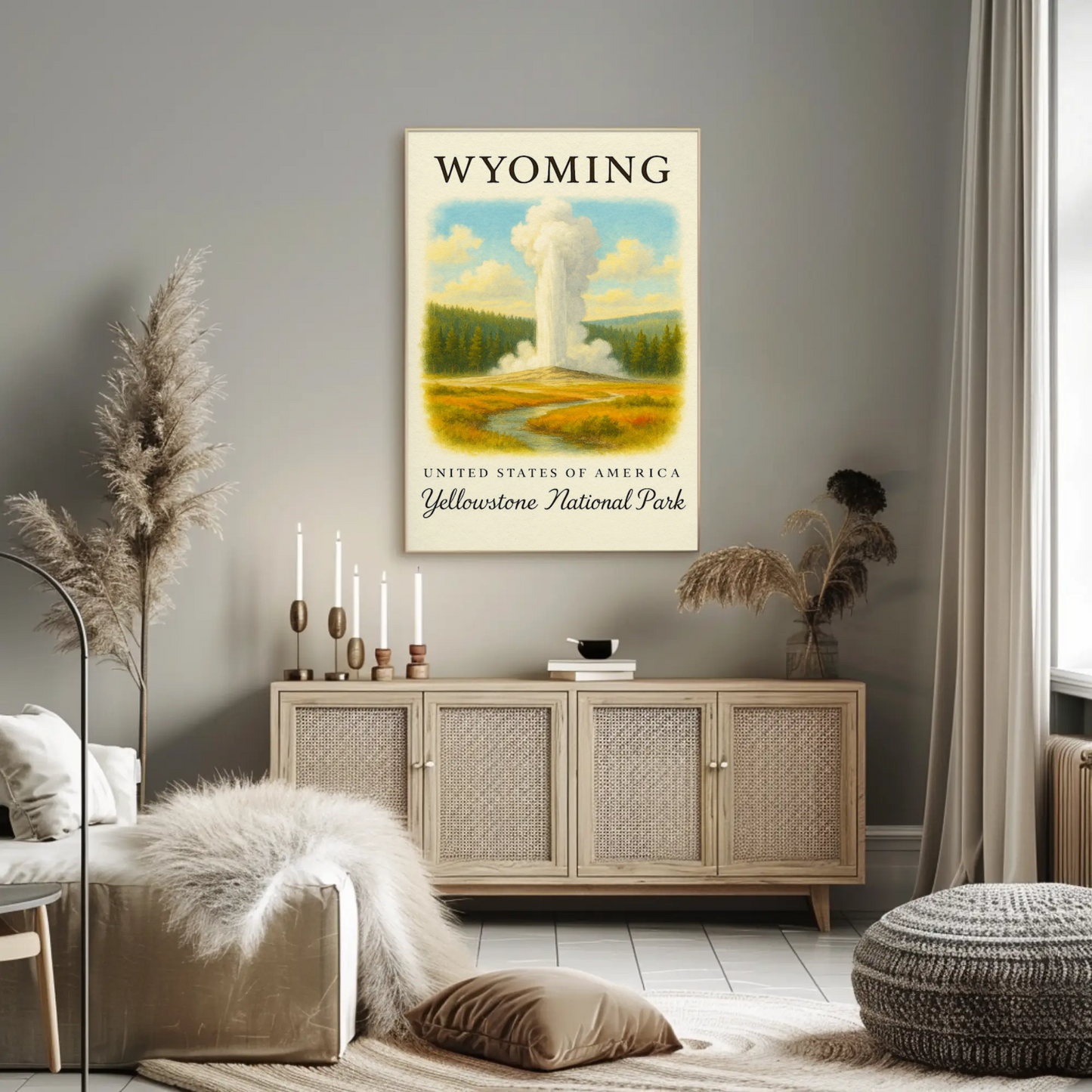 Wyoming Yellowstone National Park United States Travel Poster