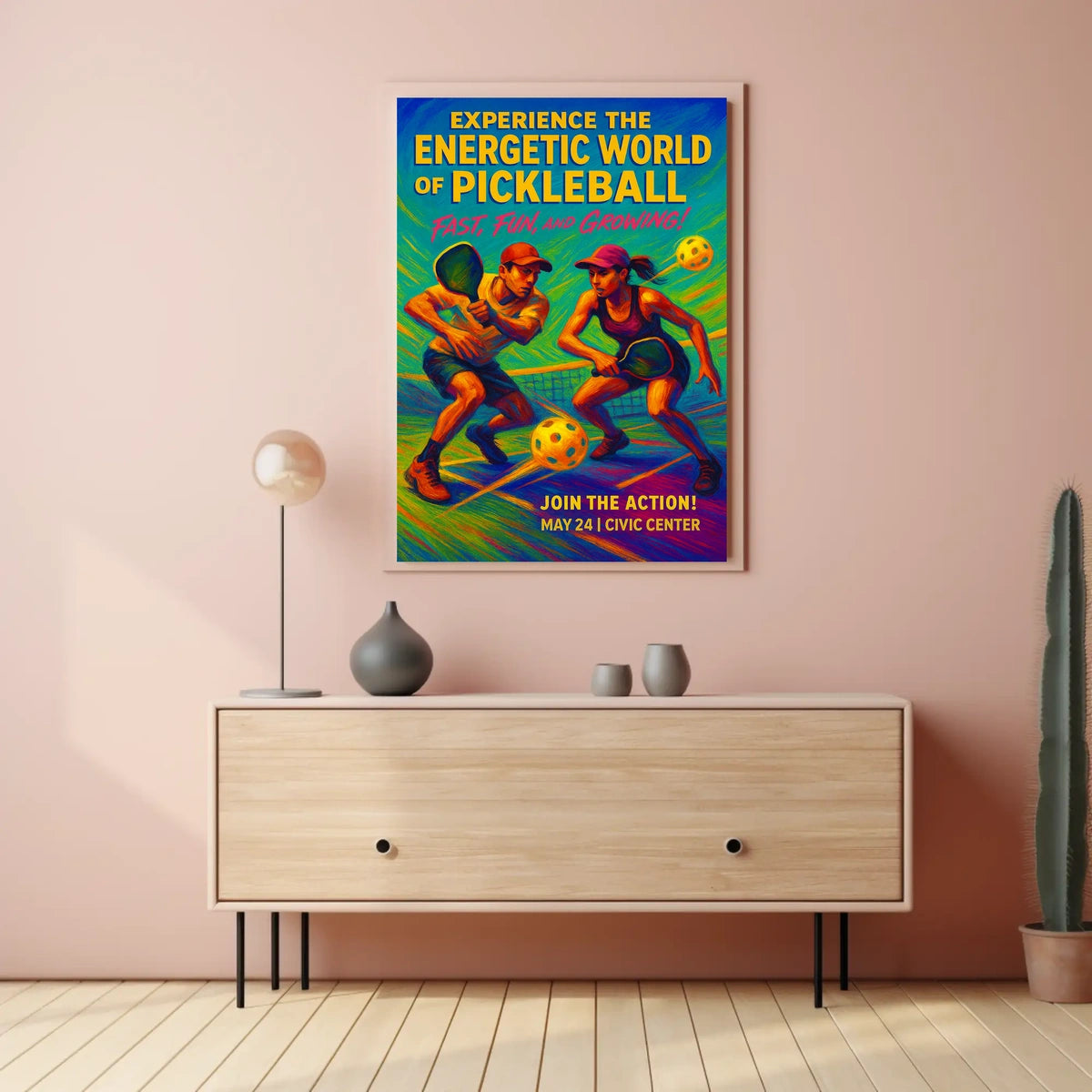 Experience the Energetic World of Pickleball Poster