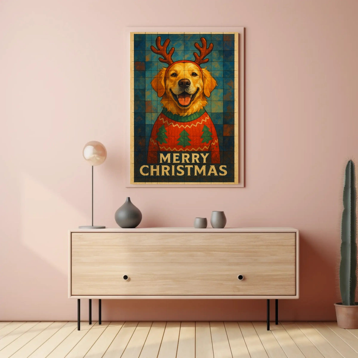 Festive Canine Cheer Poster