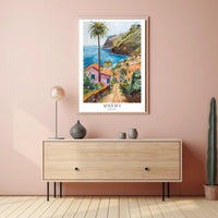 Madeira Coastal Landscape in Watercolor Travel Poster PosterGoat