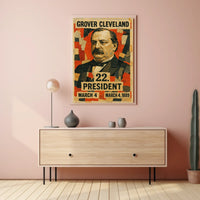 Grover Cleveland 22nd President of the United States Layered paper Collage Poster
