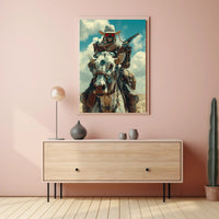 Cyberpunk Cowboy: Futuristic Western Art Print PosterGoat