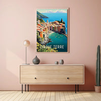 Cinque Terre Coastal Scene Travel Poster