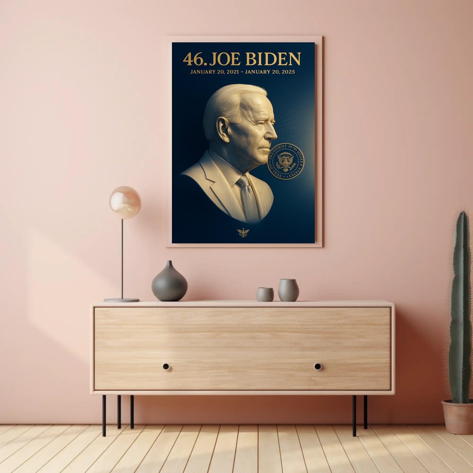 Joe Biden 3d bust 46th President Poster PosterGoat