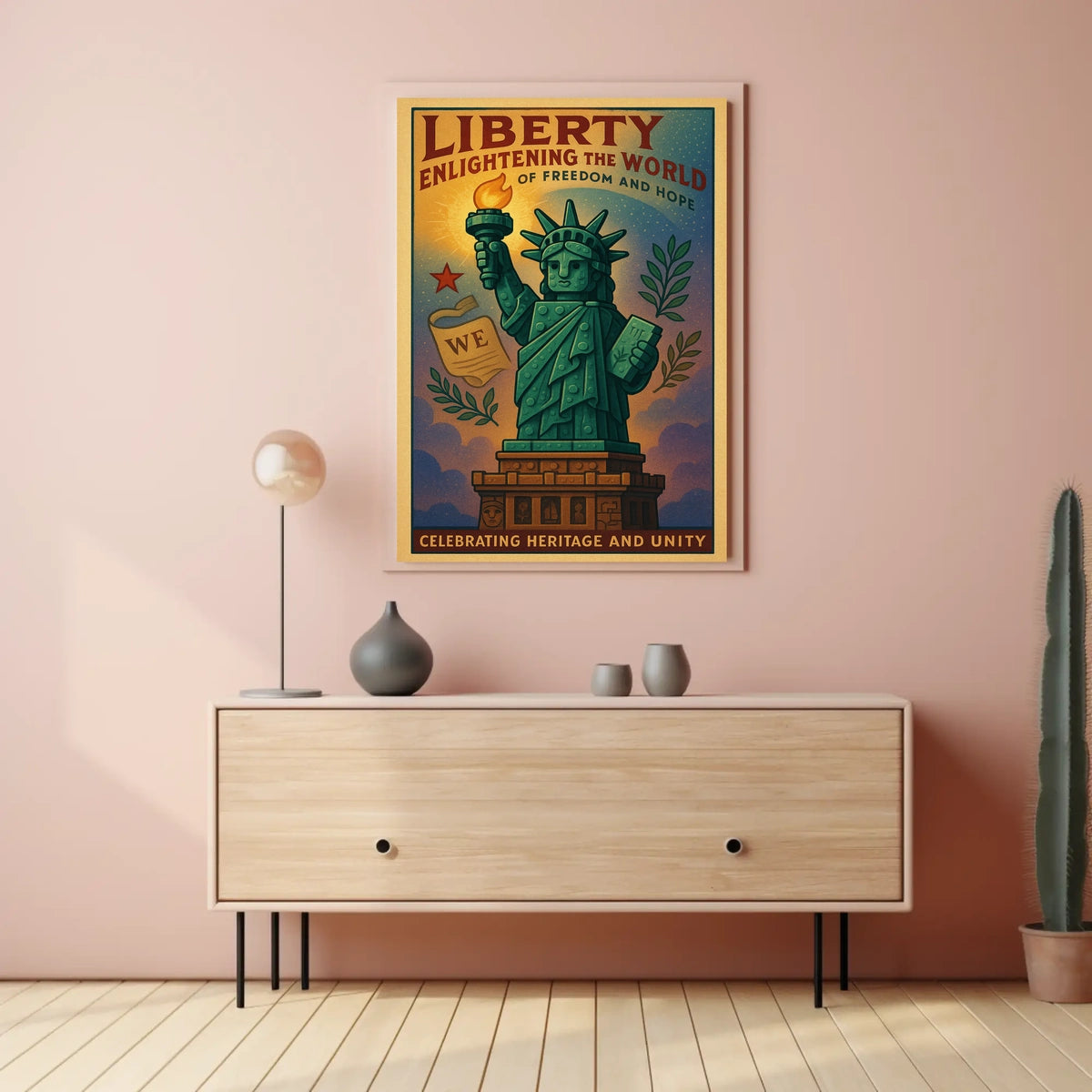Statue of Liberty Vintage Patriotic Propaganda Poster
