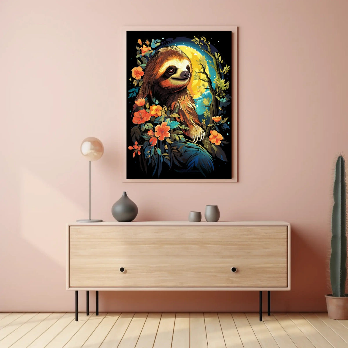 Serene Sloth In Bloom Poster