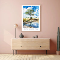 Hwange National Park Safari Landscape Watercolor National Park Poster PosterGoat