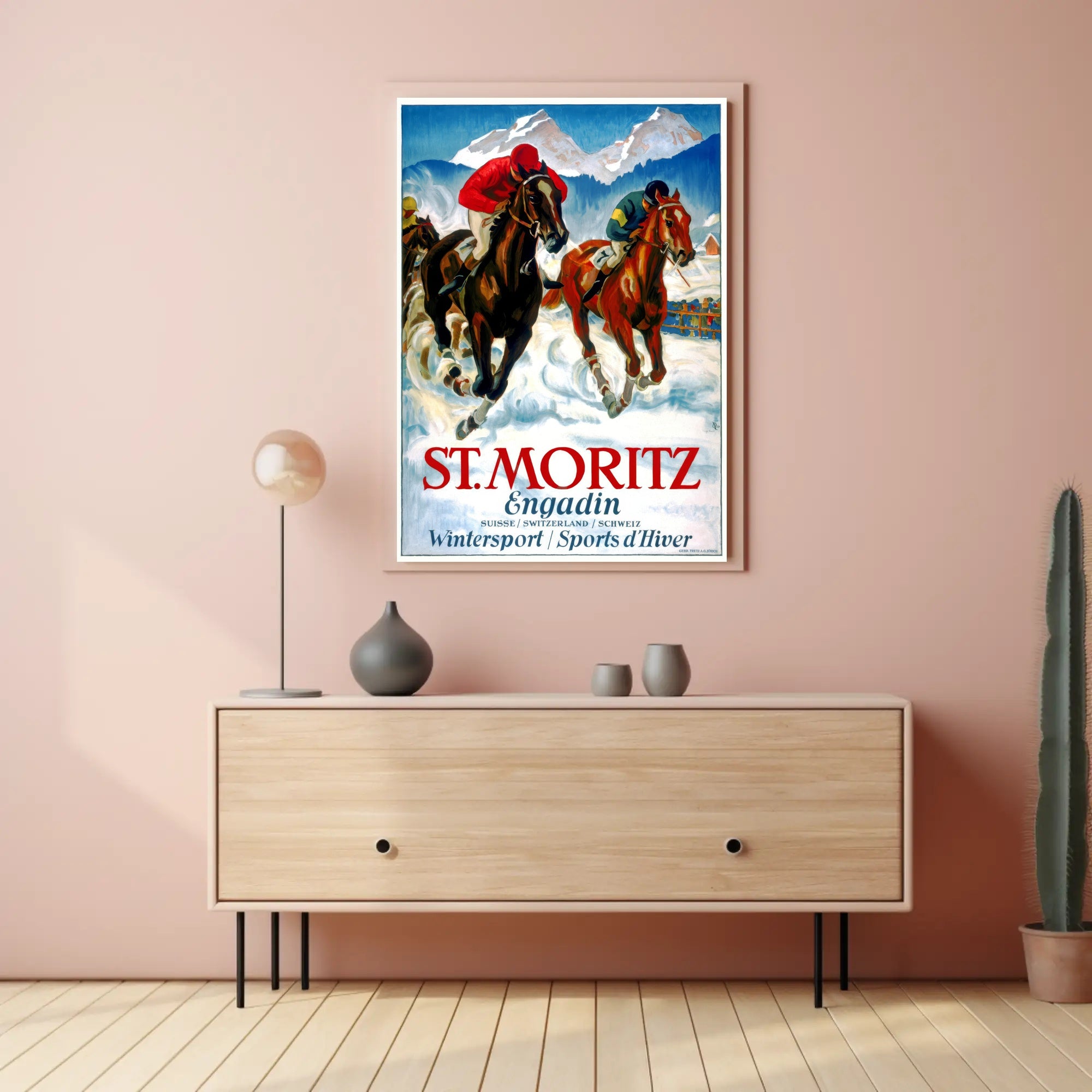 St. Moritz Adventure Vintage Winter Sports Travel Poster PosterGoat