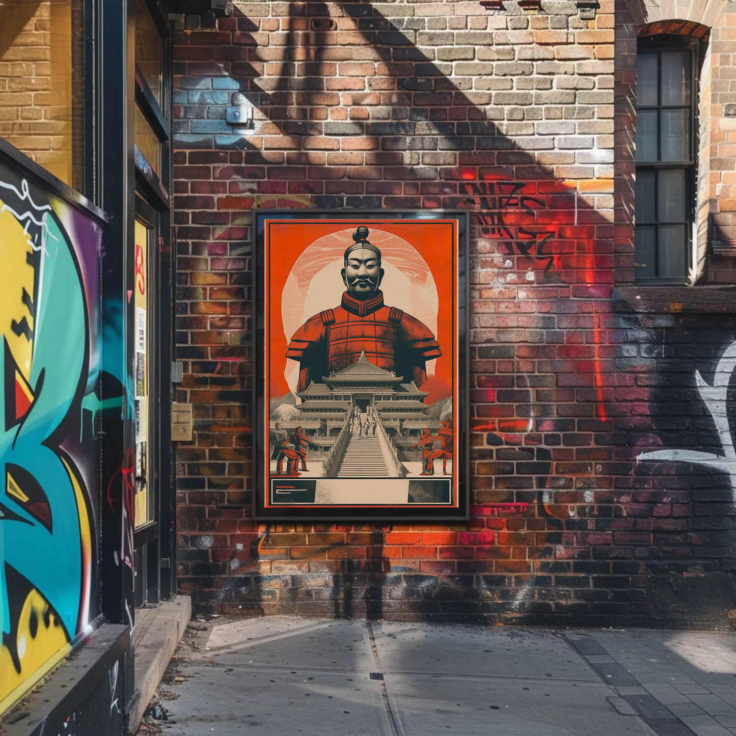 Terracotta Warrior Xian China Palace Vintage Travel Poster