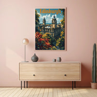 Edinburgh Cityscape Travel Poster