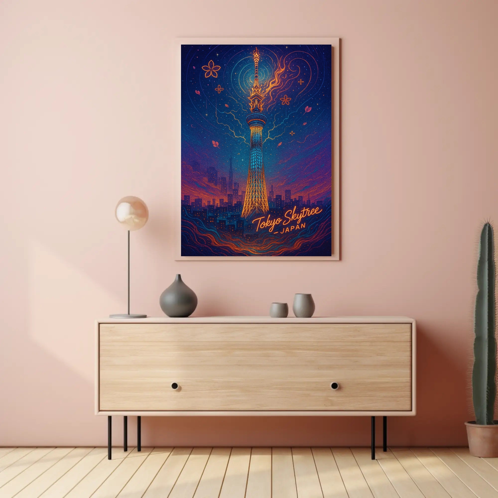 Tokyo Skytree Travel Poster Scenic Wall Art Print