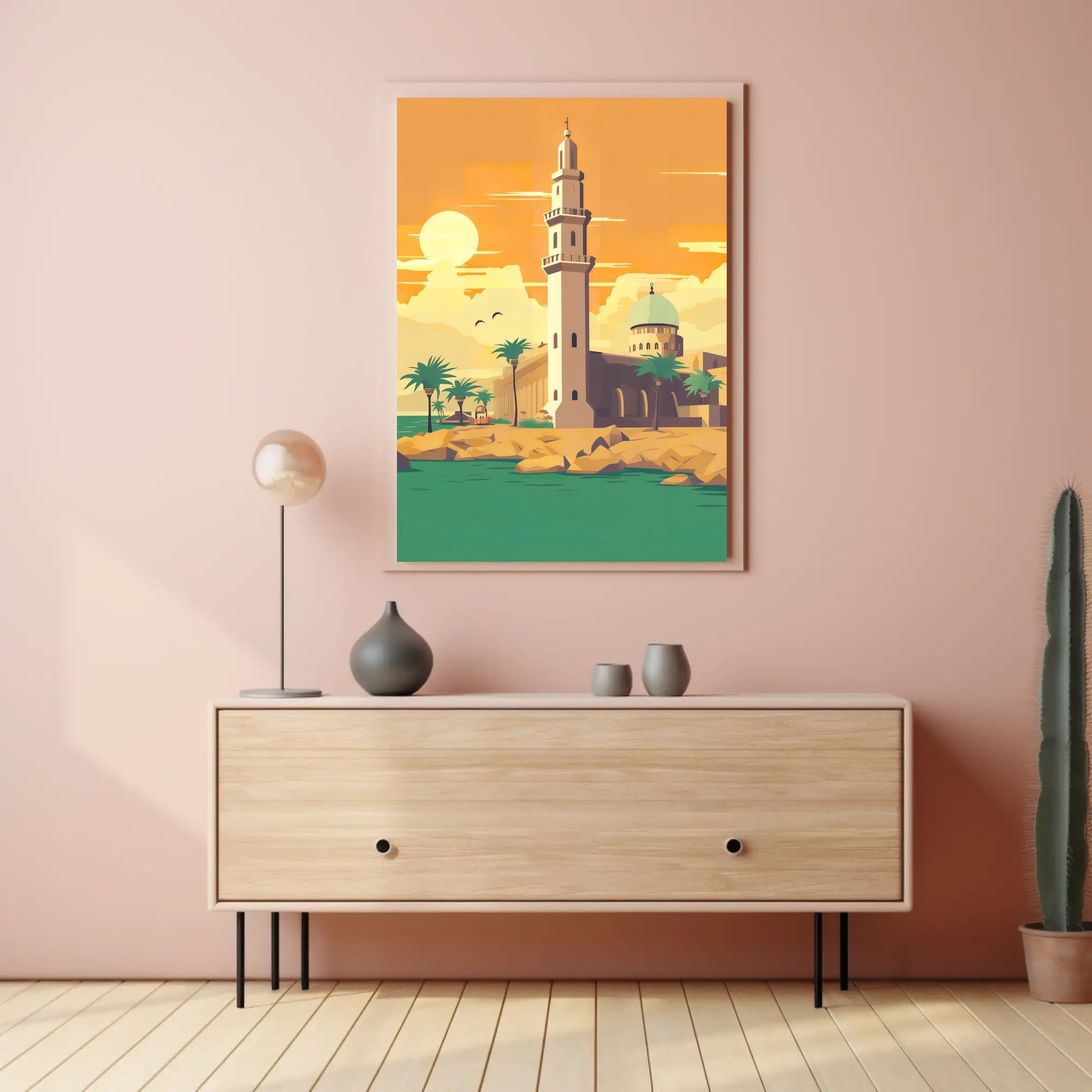 Tranquil Coastal Mosque Poster