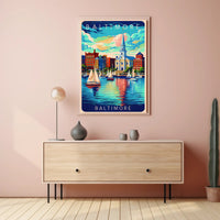 Baltimore Harbor Illustration Poster