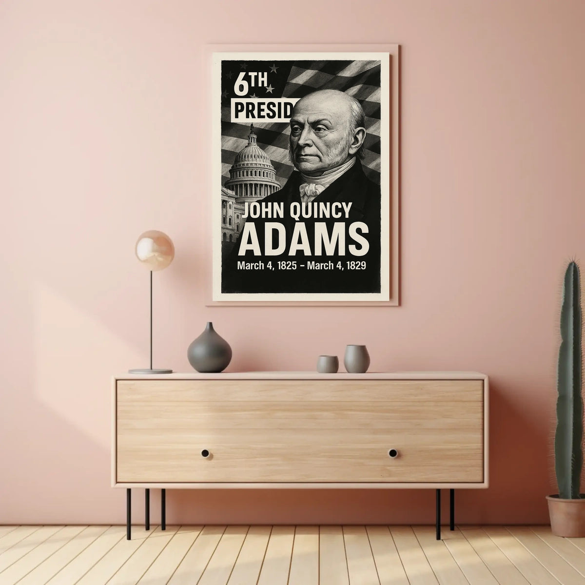 John Quincy Adams 6th President of the United States Digital Montaje Poster