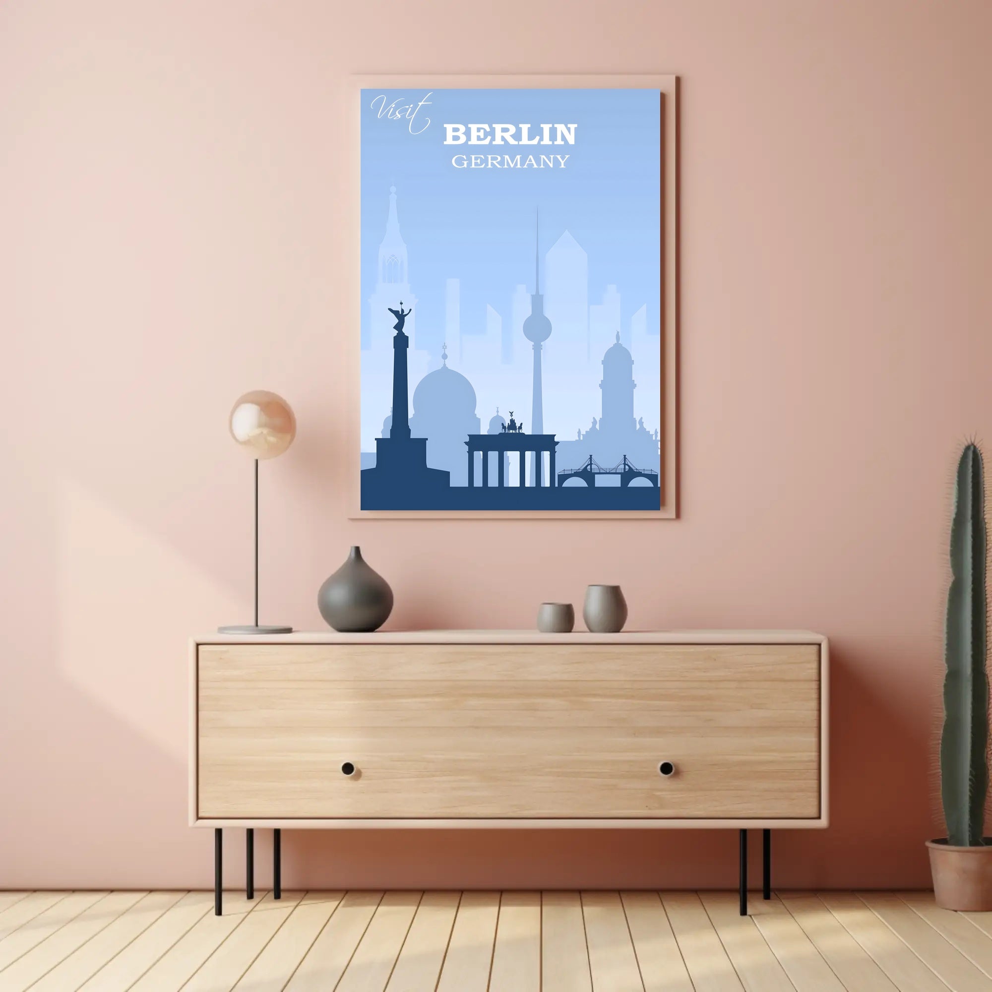 Berlin Skyline Art: Calm Travel Poster