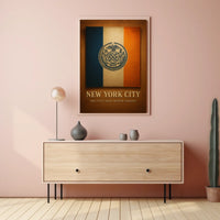 New York City Poster Modern Night Skyline Wall Art