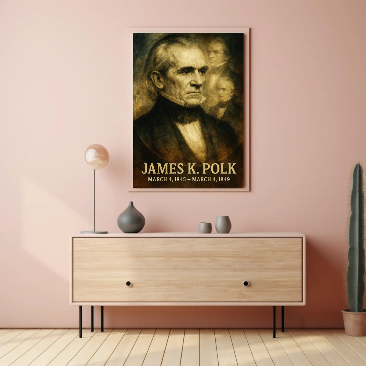 James K. Polk 11th President of the United States Double Exposure Poster