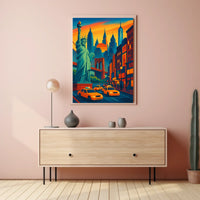 New York City Vibrant Adventure Poster Modern Wall Art