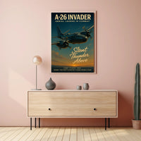 A-26 Invader Vintage WWII Aviation Art Poster