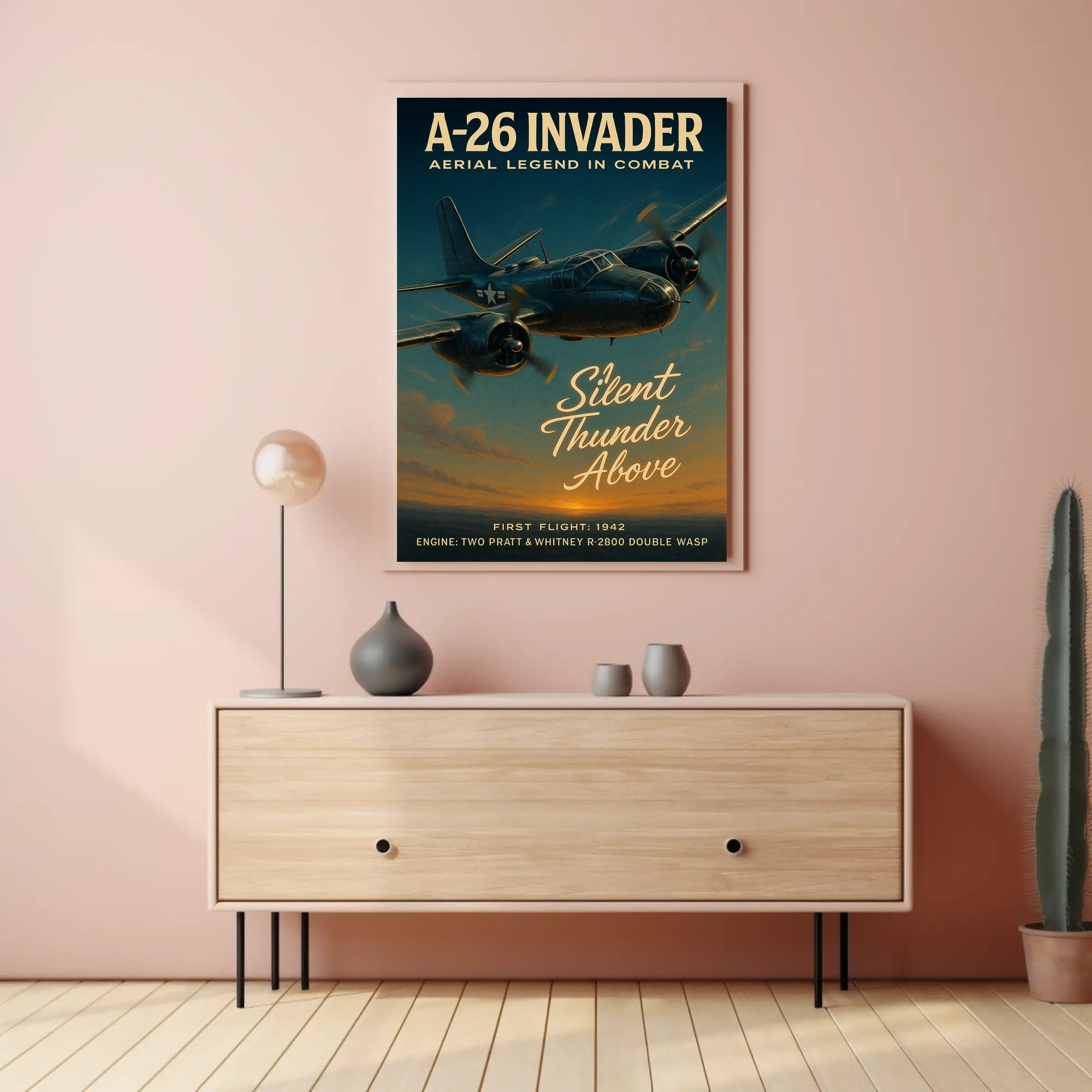 A-26 Invader Vintage WWII Aviation Art Poster