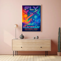 Fly to Glacier Bay National Park Poster