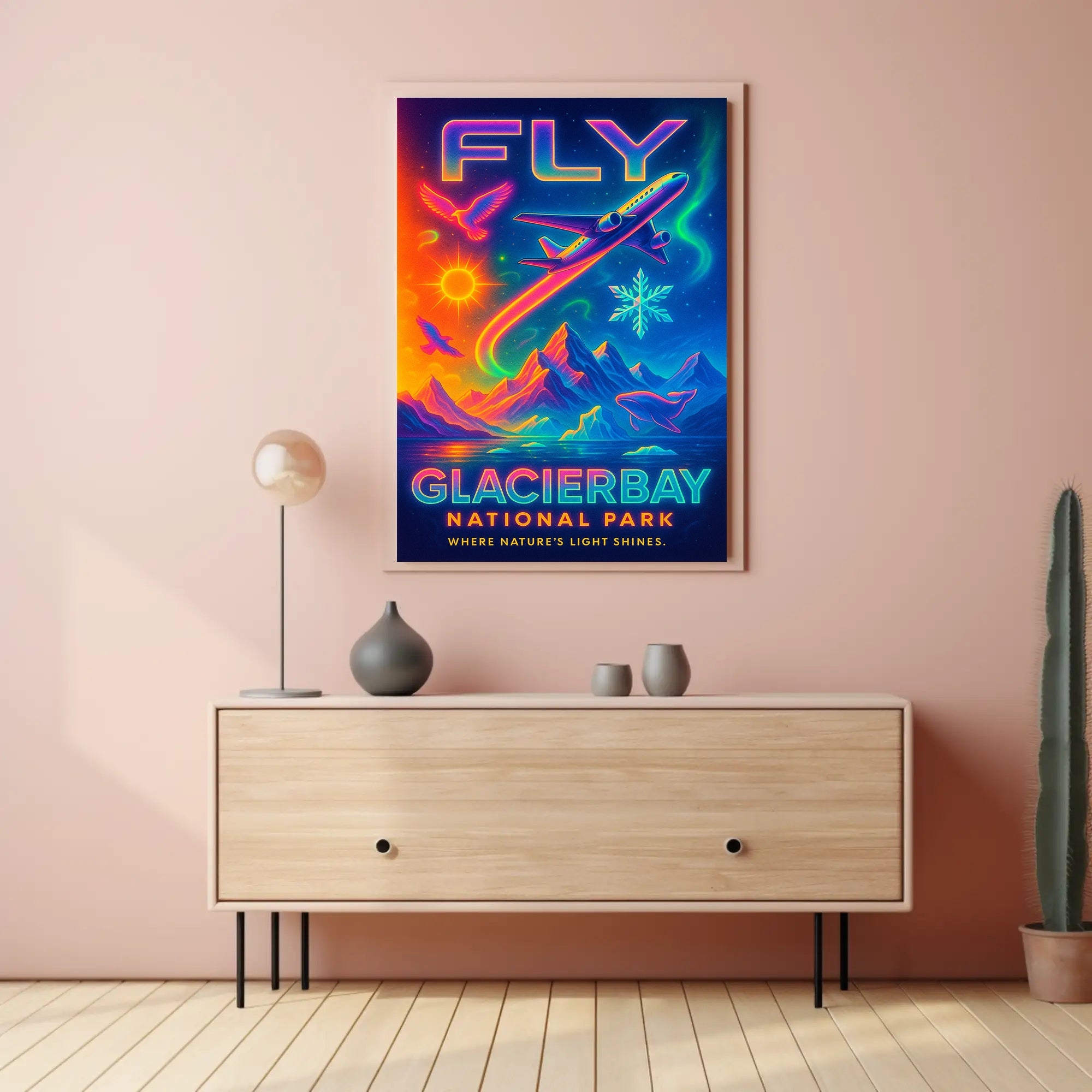 Fly to Glacier Bay National Park Poster