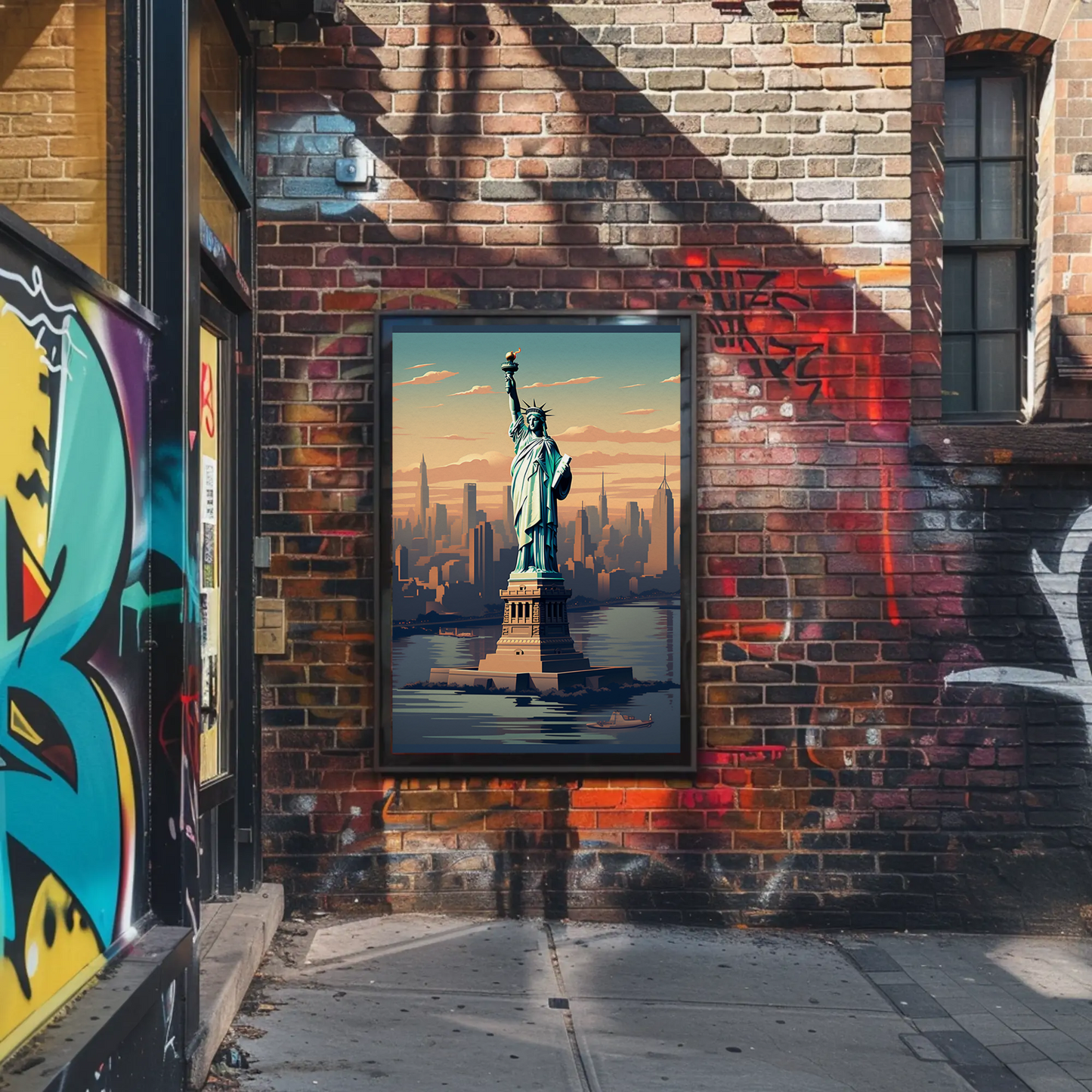 New York Liberty Vintage Travel Poster