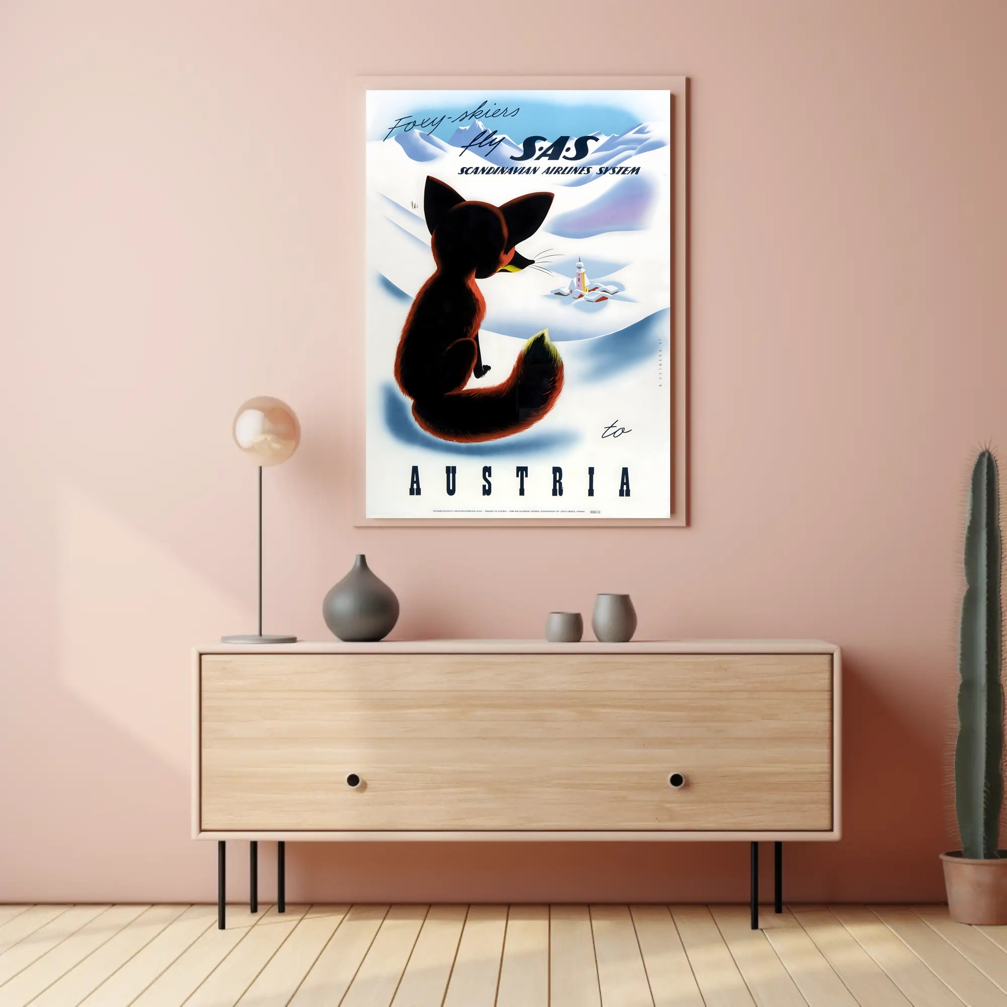 Vintage SAS Travel Poster: Explore Austria's Alpine Charm Travel Poster PosterGoat