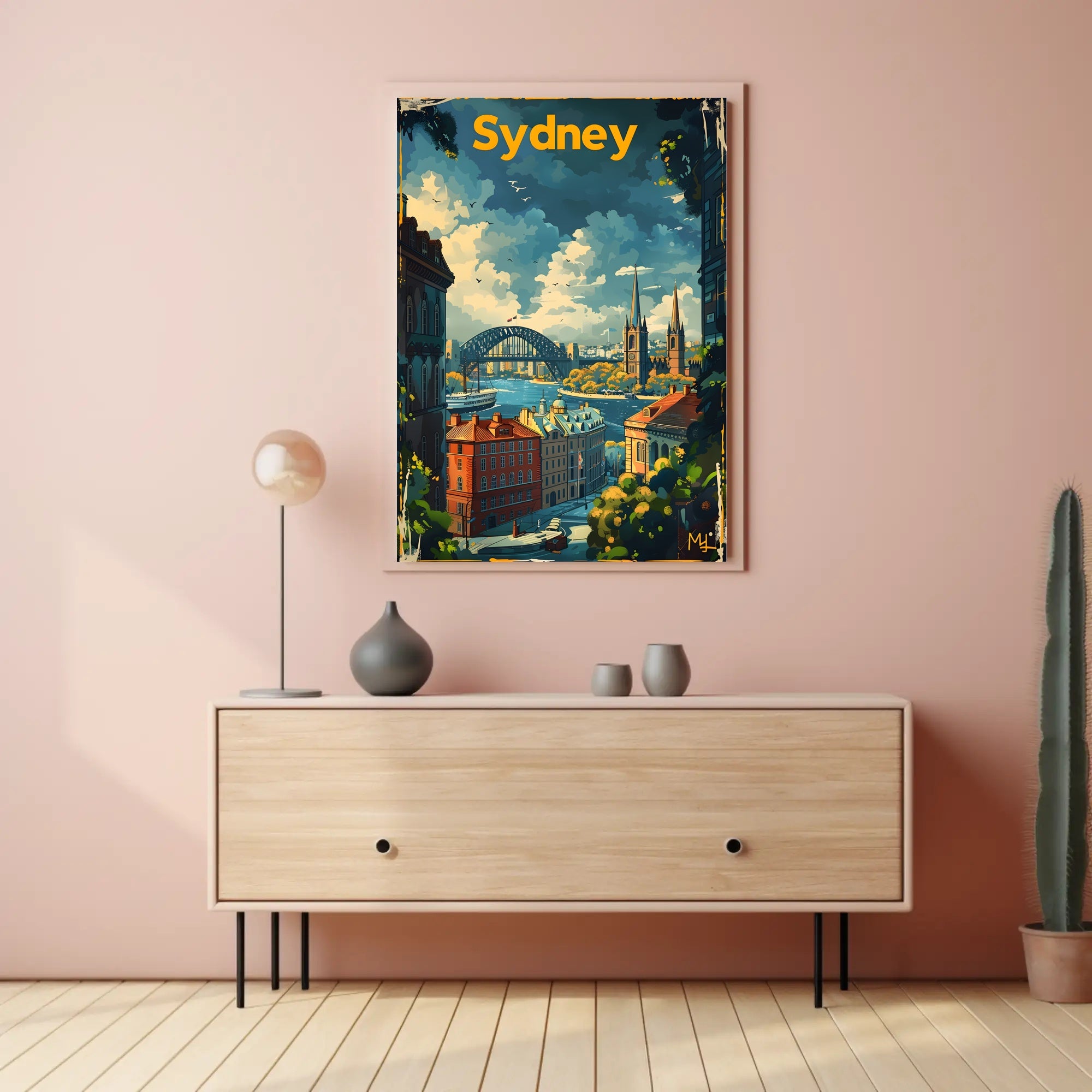 Sydney Harbour Bridge Vibrant Art - Urban or Cityscape Poster