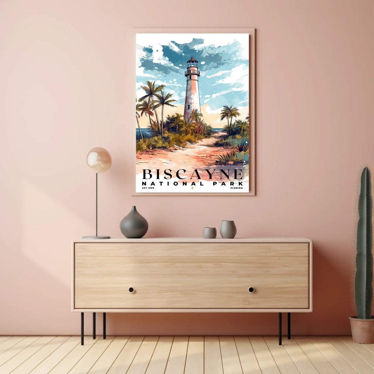 Biscayne Watercolor Wall Art Poster