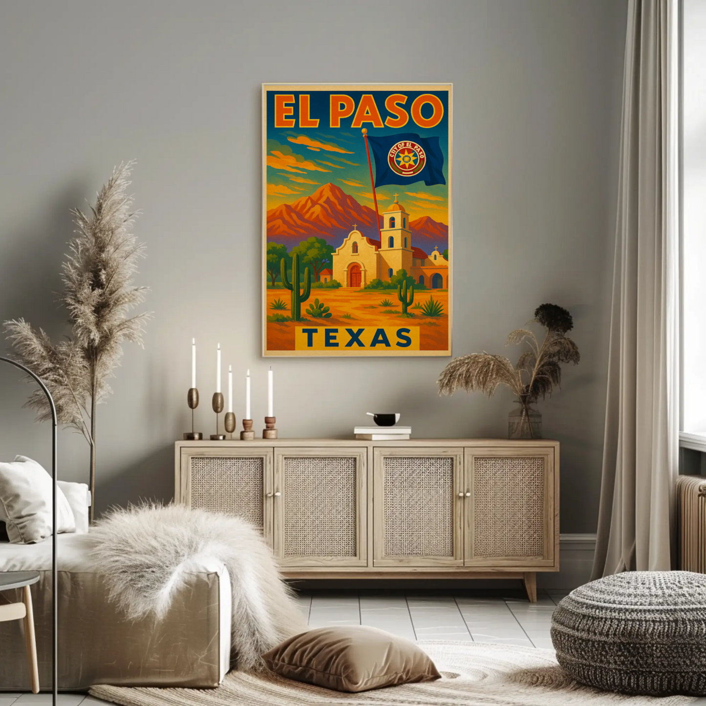 El Paso Desert Adventure Travel Poster