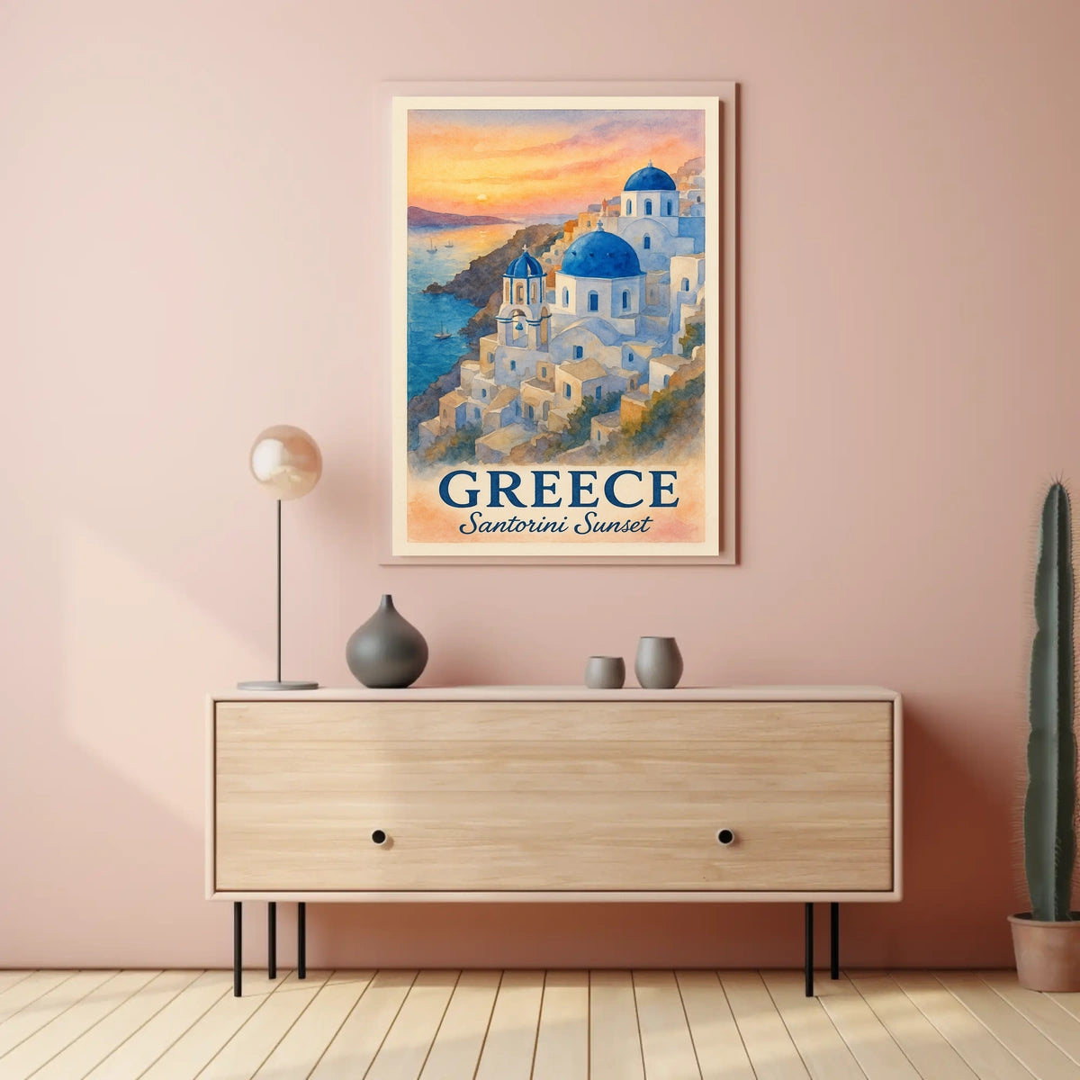 Santorini Sunset Poster