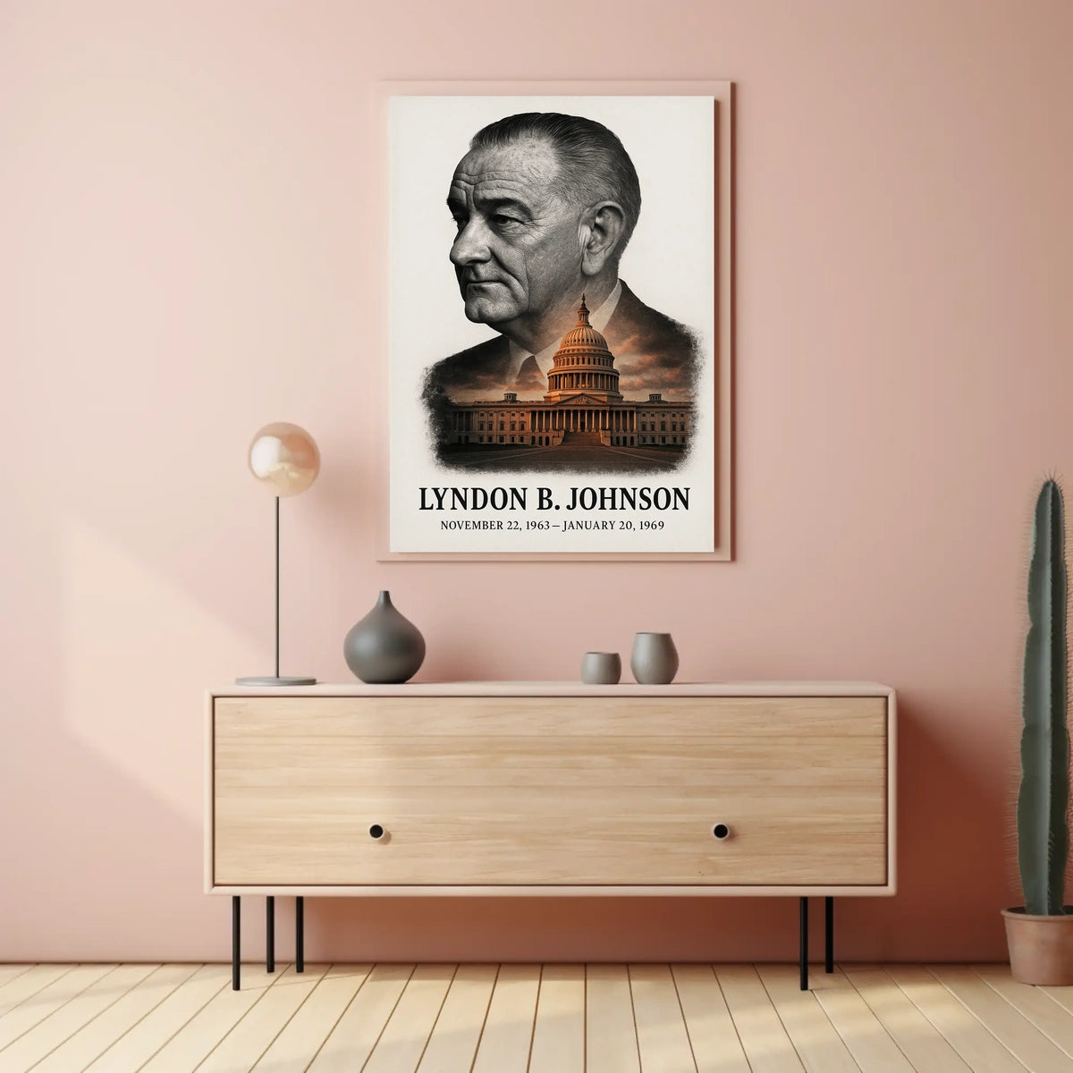 Lyndon B. Johnson 36th President of the United States Reflections Poster