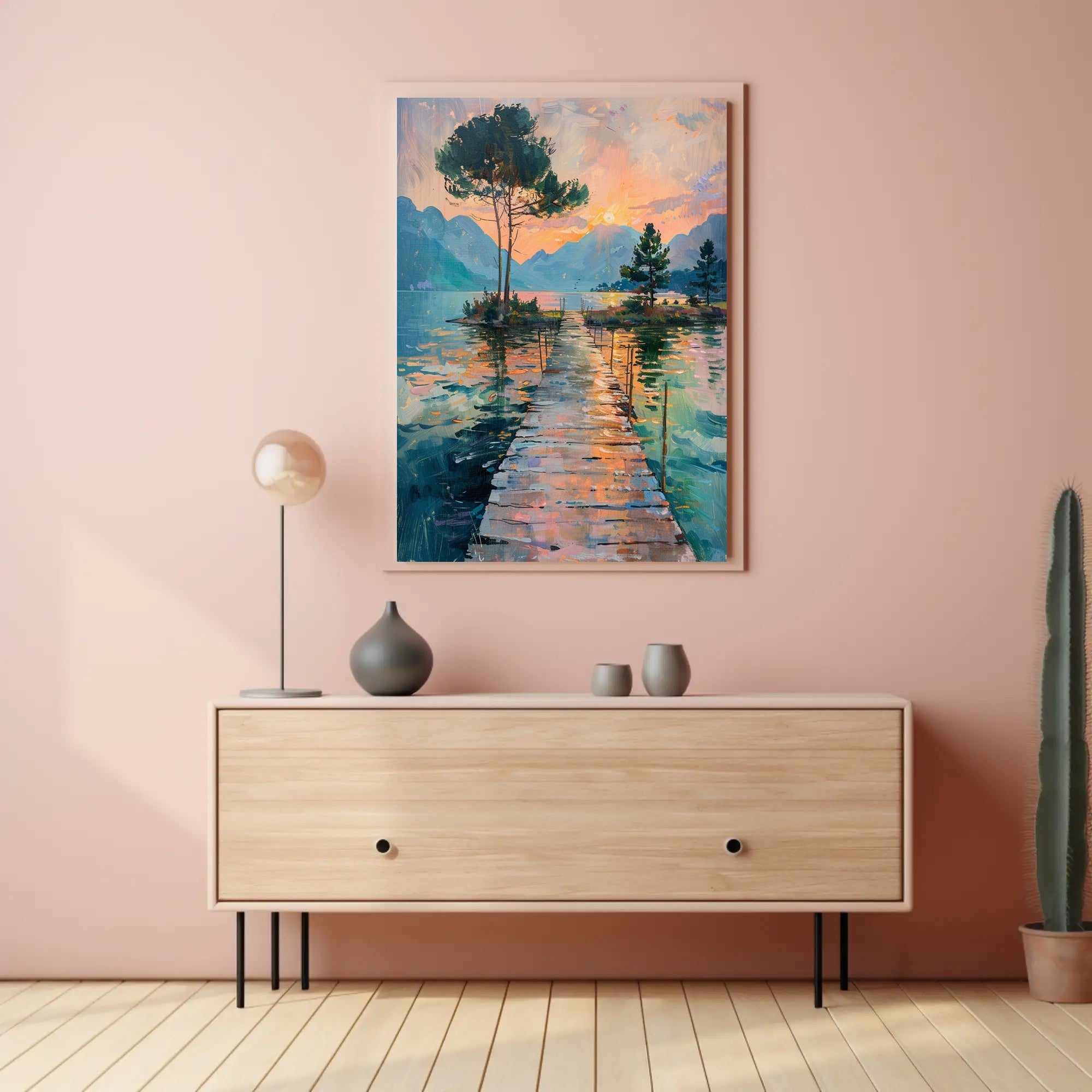 Idyllic Sunset Landscape Art Print - Abstract or Artistic Poster PosterGoat