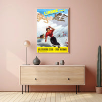 Limone Piemonte Vintage Ski Adventure Poster PosterGoat