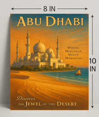 Abu Dhabi Travel Marvels: Discover Architectural Wonders Travel Poster