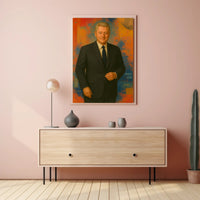 Vibrant Abstract Suit Portrait - Artistic Poster