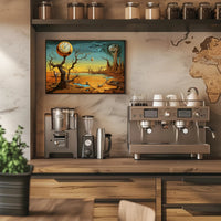 Surreal Time Distortion Scene Artistic Poster