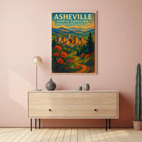 Asheville Nature and Culture Flourish Poster Home Decor