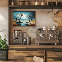 Surreal Time Landscape with Barren Trees Artistic Poster