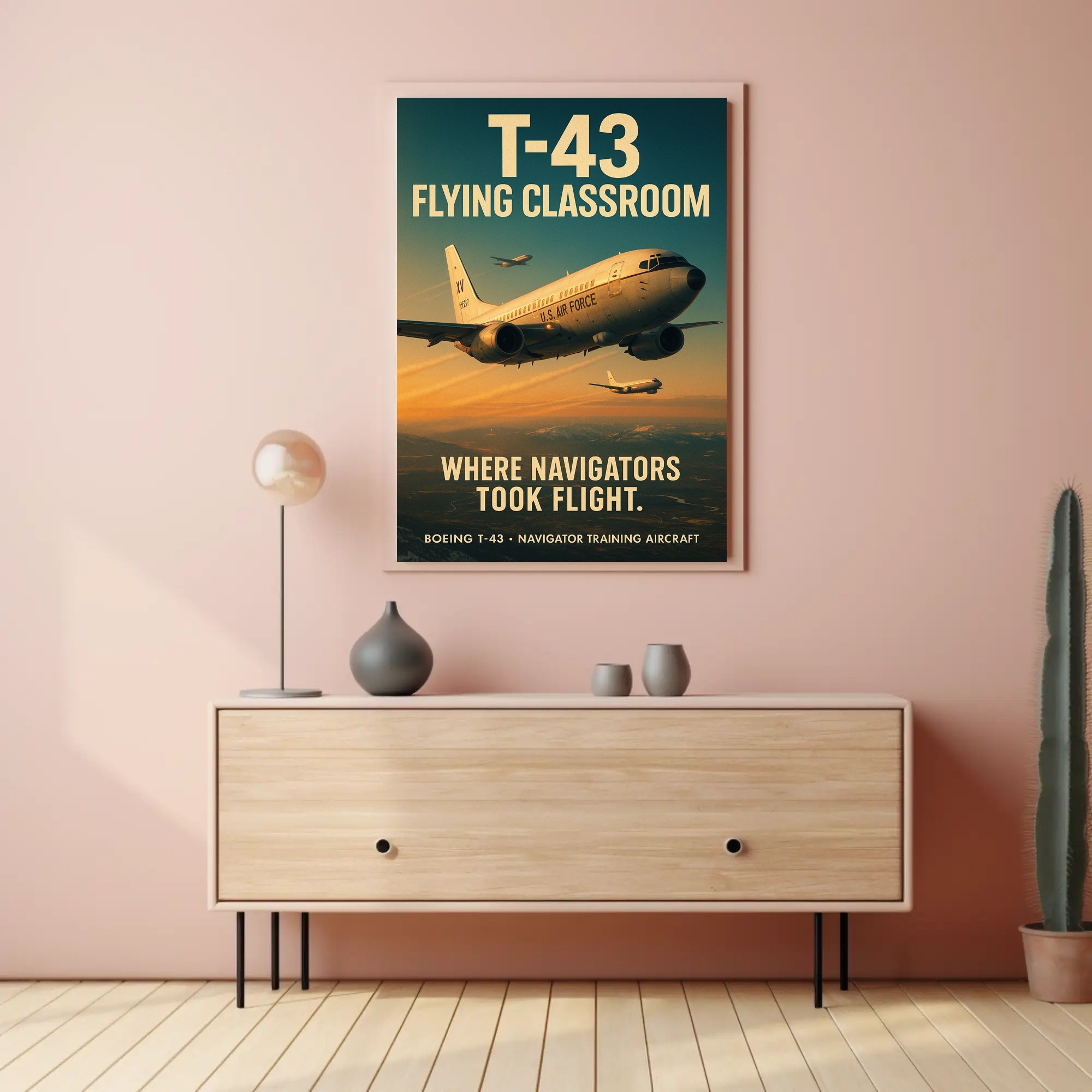 Boeing T-43 Aircraft Military Recruitment Art Poster