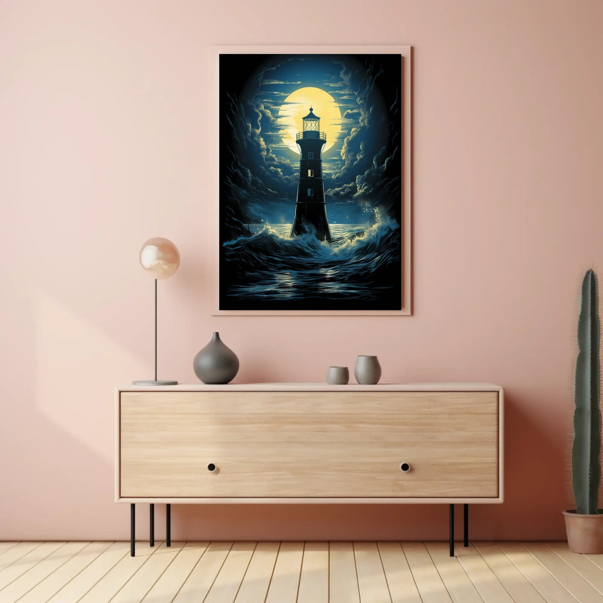 Lighthouse Resilience Surrealism Art Print: Abstract or Artistic Poster