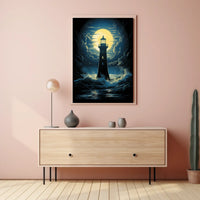 Lighthouse Resilience Surrealism Art Print: Abstract or Artistic Poster
