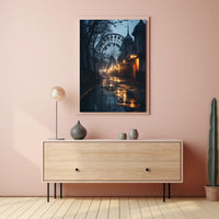 Eerie Abandoned Amusement Park Nostalgia - Abstract Artistic Poster