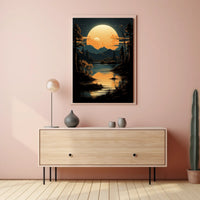 Tranquil Moonlit Landscape Poster