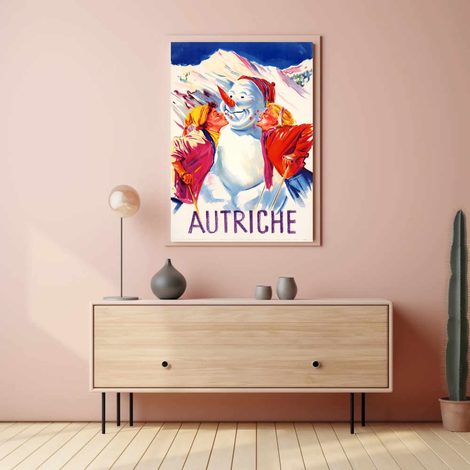 Vibrant Vintage Austrian Winter Scene Travel Poster PosterGoat