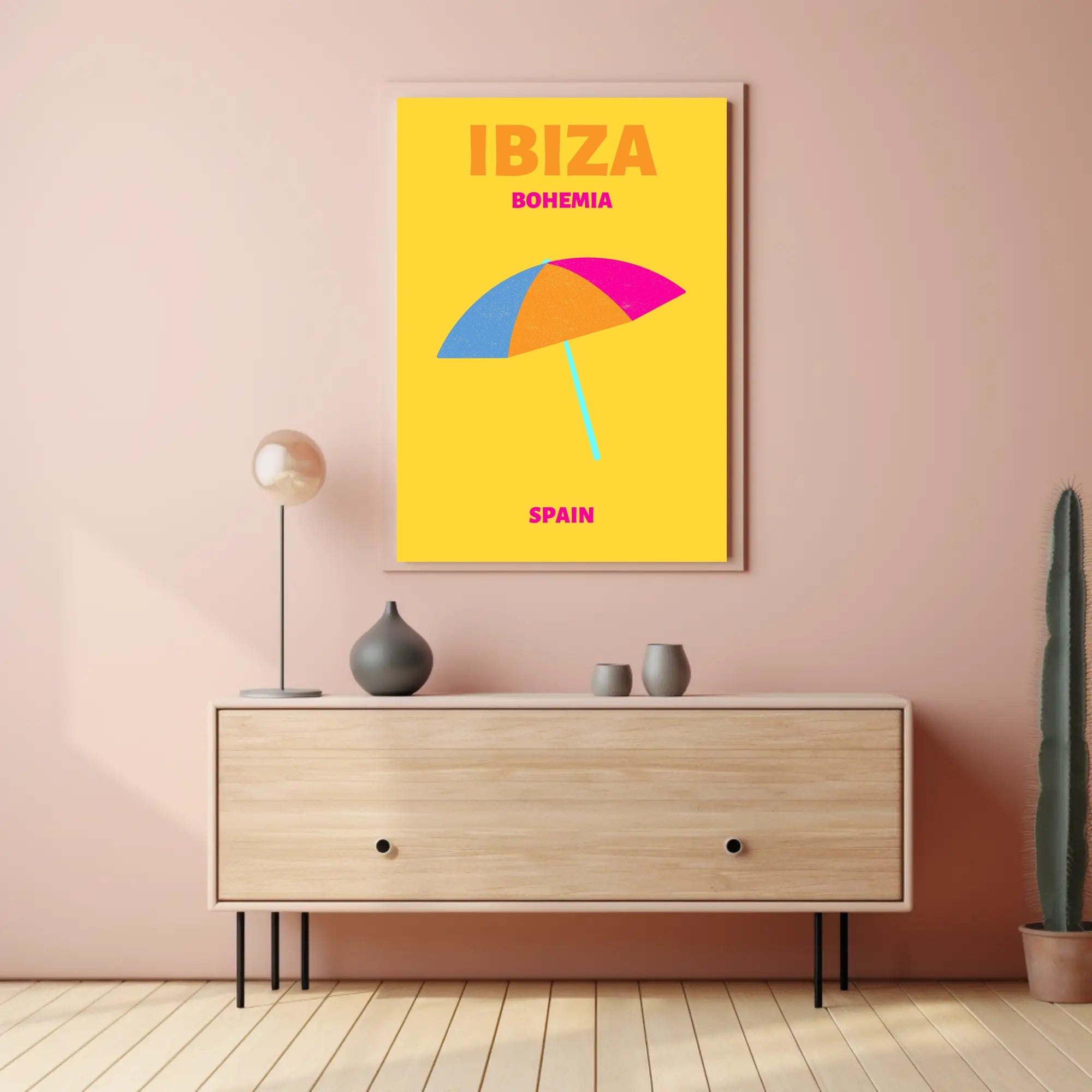 Ibiza Bohemian Vibe Minimalist Art Print Travel Poster PosterGoat