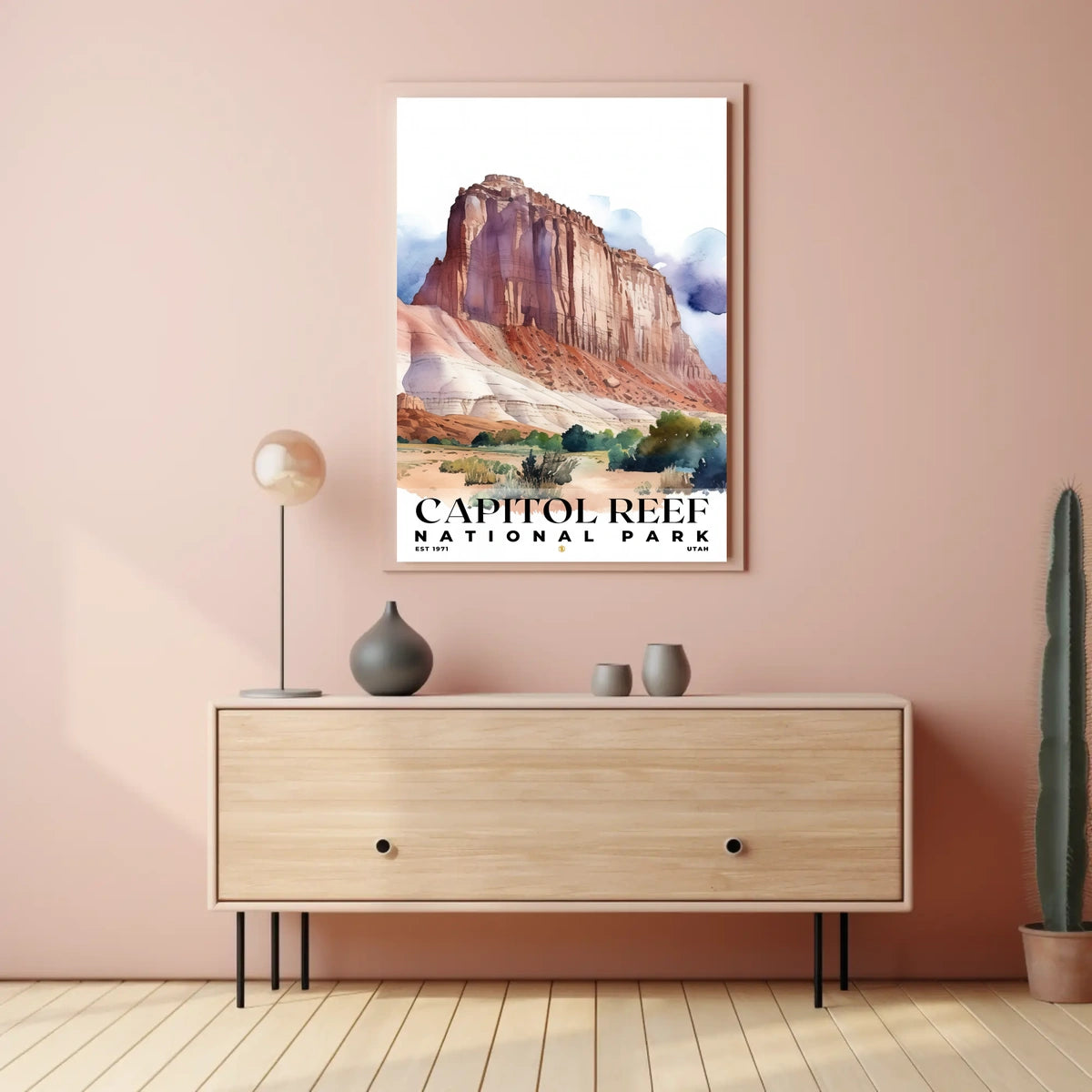 Capitol Reef Watercolor Wall Art Poster