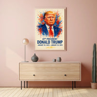 Donald Trump Watercolor Portrait Patriotic Poster